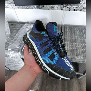 Versace Black & Blue Trigreca Low-Top Sneakers